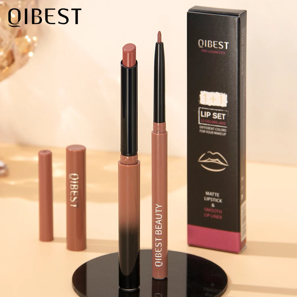 2025 New Matte Nude Lipstick Pen Long Lasting Lipliner Lip Pencil Waterproof