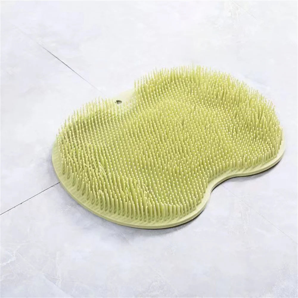 Silicone Rub Back Brush Massage Shower Mat with Sucker Bathroom Non-slip Wash Foot Pad Bath Massage Foot Exfoliating Brush Pad