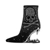 Kakay's New Water Diamond Super High Heel Wolf Teeth Tiger Teeth Shaped Heel Women's Short Boots Women's Boots