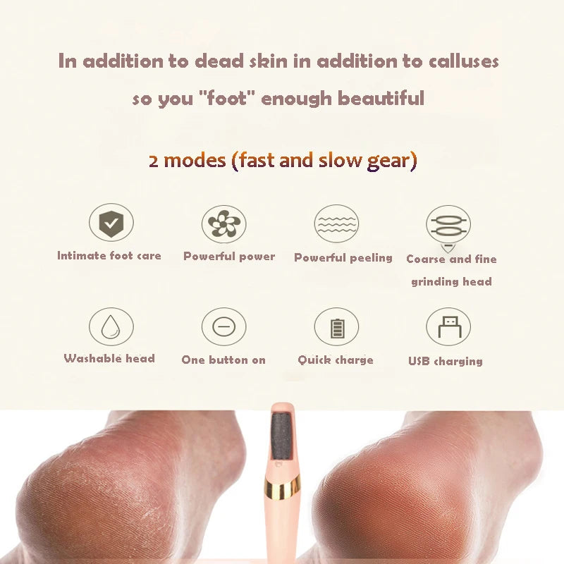 Foot Dead Skin Remover Rechargeable Foot Scrubber Electric Grinder Professional PedicureTools Foot File and Callus Remover