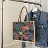 Casual Women's Floral Tote Shoulder Bag Retro Large Capacity Crossbody Bags for Women Linen Zipper Handbags Luxury Designer