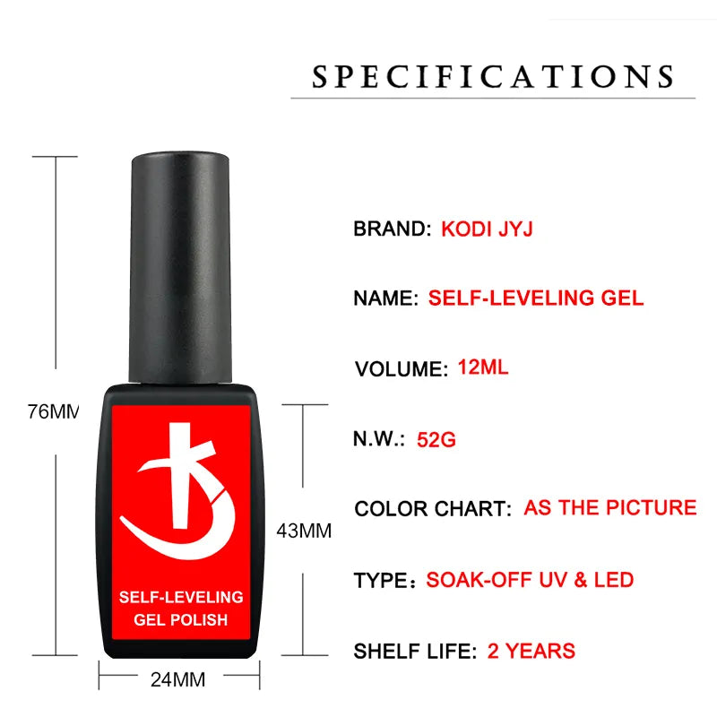 KODI JYJ Self-leveling Gel Nail Polish 12ml Semi-permanent Reinforcement Gellac Manicure Desgin Create uv Varnish Multifunction