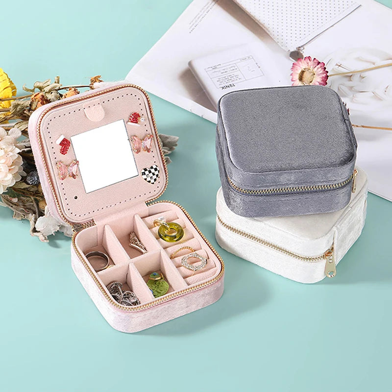 Mini Jewelry Case Square Jewelry Organizer For Women Girls