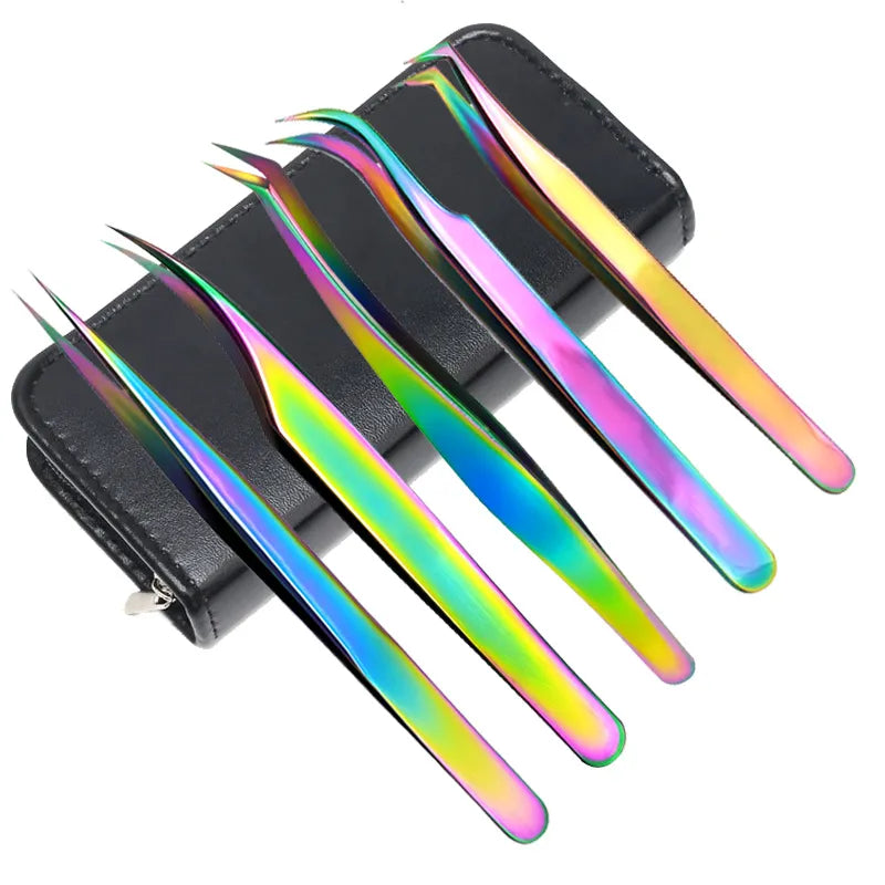 5PCS/ Set Eyelash Extension Tweezers, Nail Art Tool