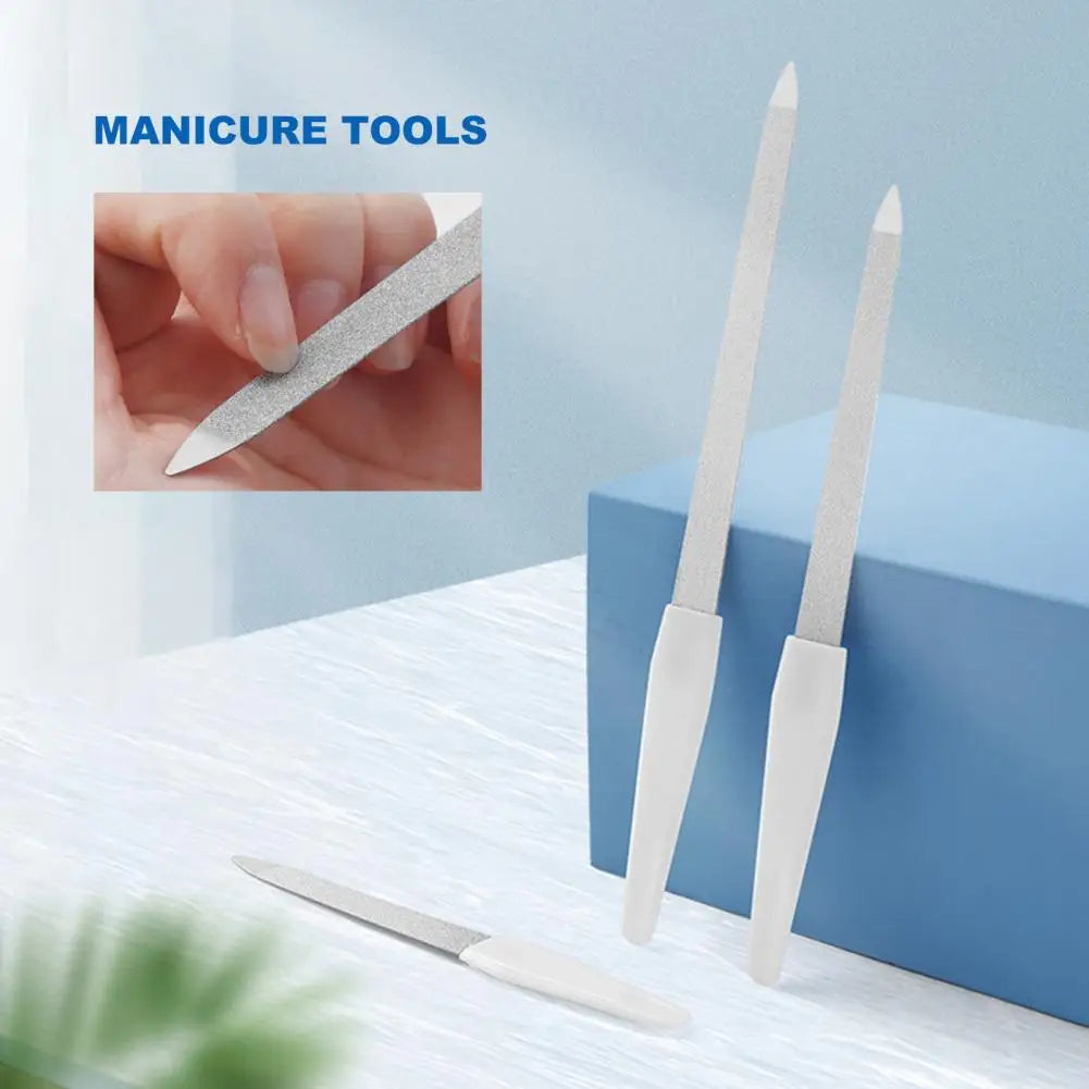 Durable Manicure File Lightweight Dual Use Stainless Steel Beauty Nail File Nail Care Tool Cuticle Pusher Nails Art Tools