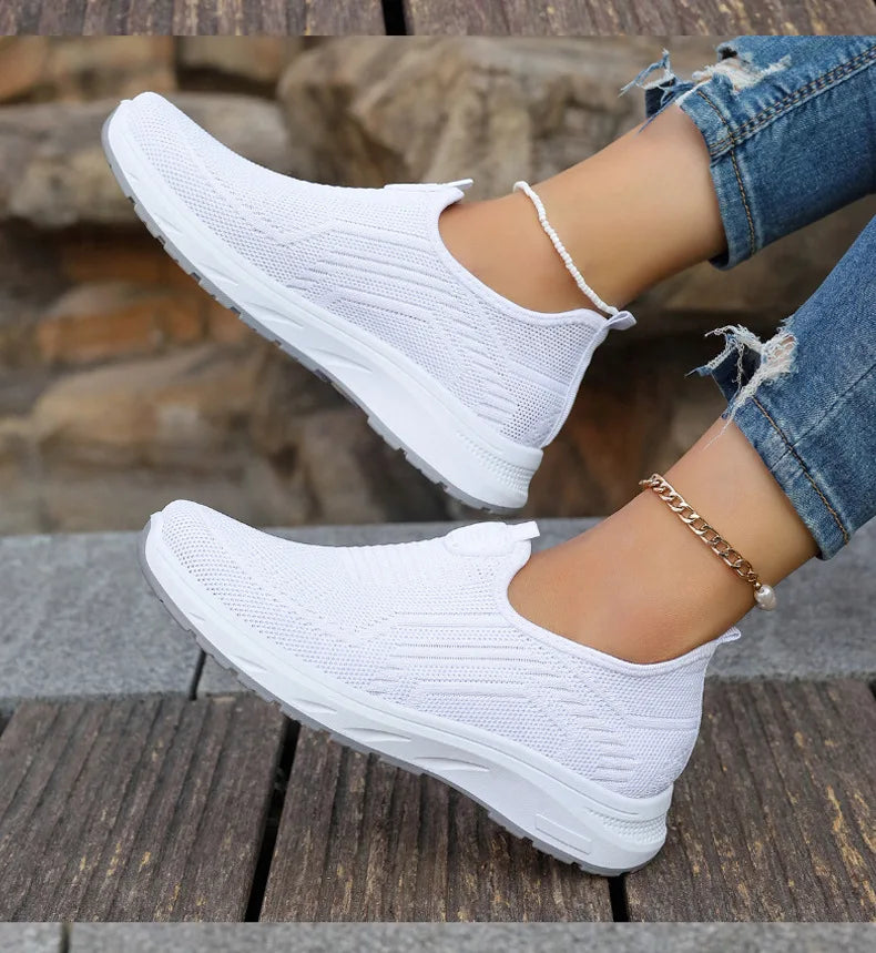 Summer New Mesh Breathable Large Size Casual Shoes for Women Soft Sole Lightweight One Step Single Shoes for Women