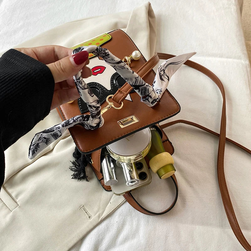 2023 Luxury Brand Hand Bags for Women High Quality PU Shoulder Bag Fashion Glasses Beauty Crossbody Bag Cute Purses and Handbags