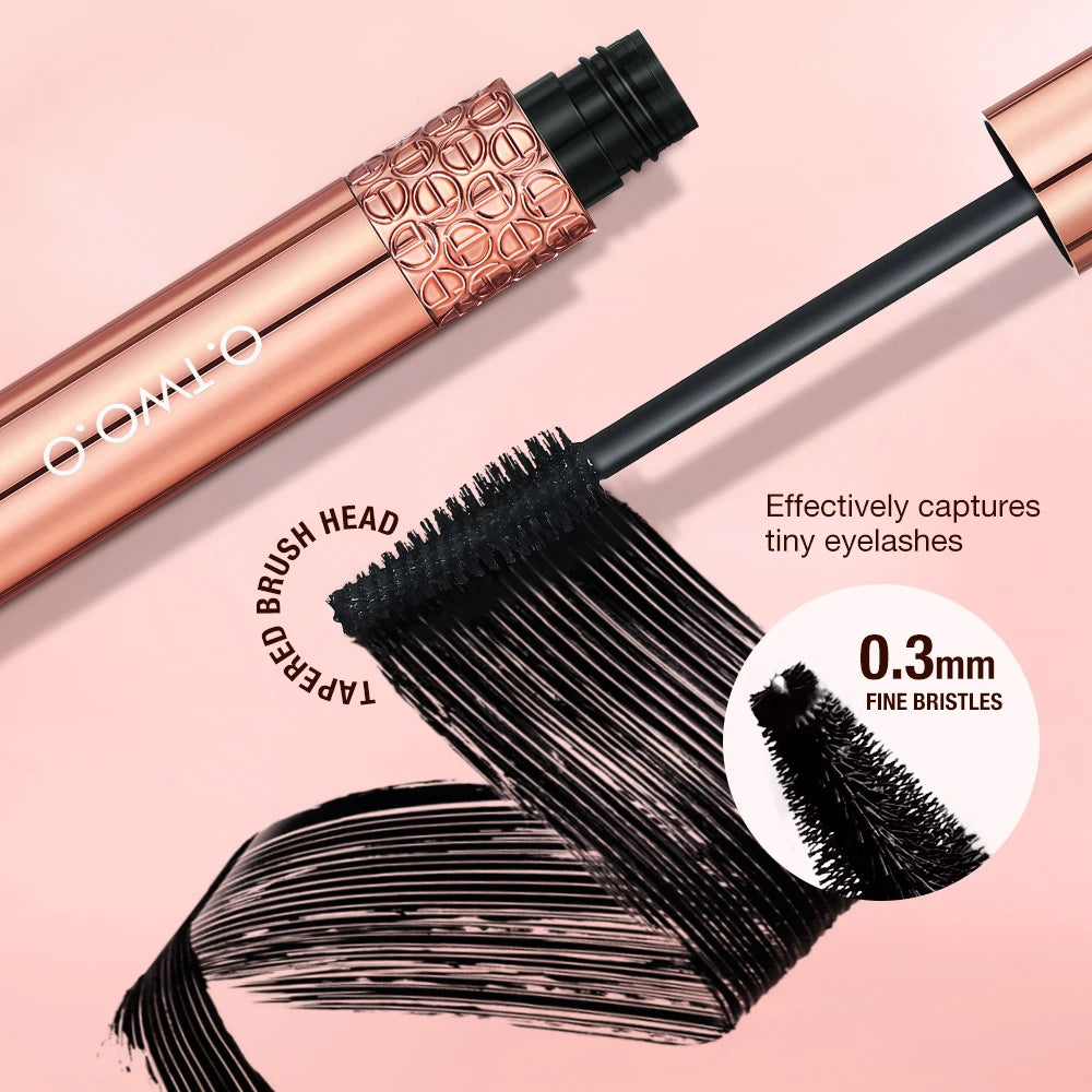 O.TWO.O Mascara Waterproof Lengthens Eyelashes Extension Black Non-smudge Lengthening Volume 5D Silk Fiber Mascara Cosmetics