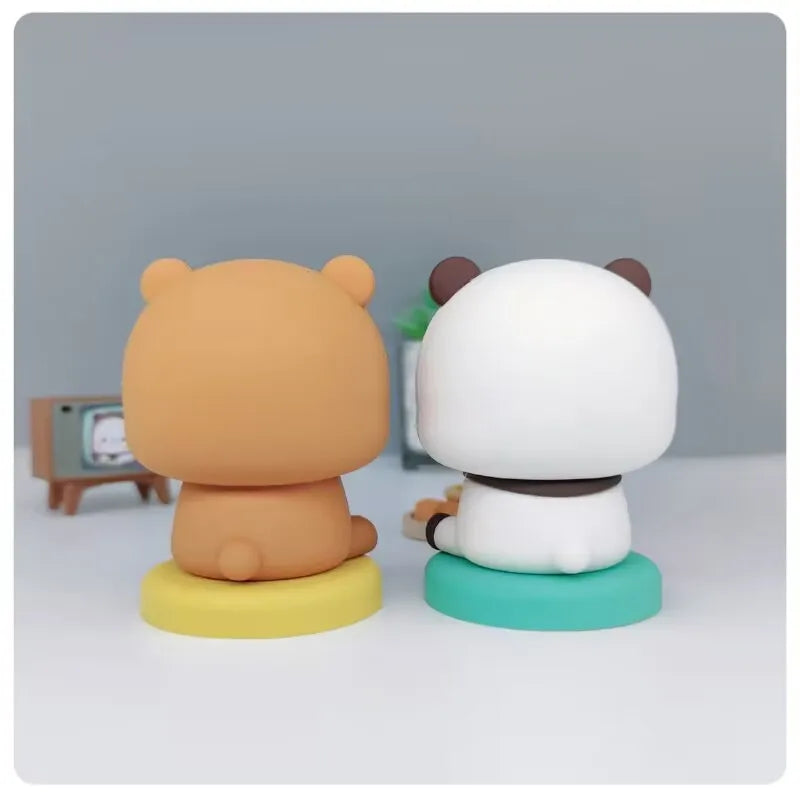 Hot Bubu And Dudu Panda Bear Figure Doll Boba Tea Kawaii Action Figures Toy Collection Ornaments For Fans Girls Children Gift