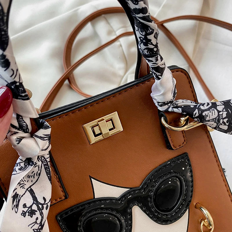 2023 Luxury Brand Hand Bags for Women High Quality PU Shoulder Bag Fashion Glasses Beauty Crossbody Bag Cute Purses and Handbags