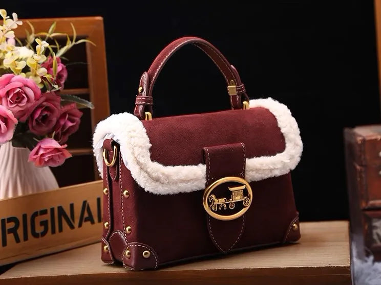 Winter New Leather and Fur Bag