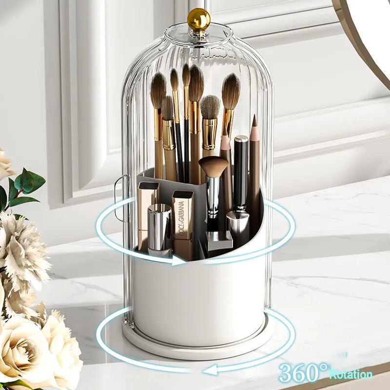 360° Rotating Makeup Brush Organizer