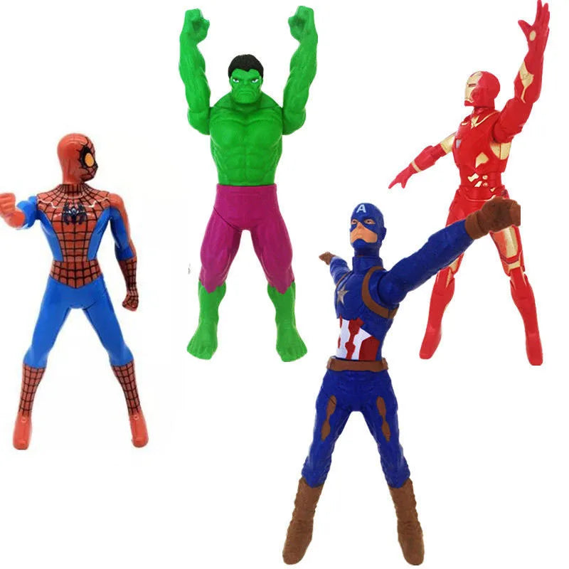 Disney Marvel Spiderman Hulk Ironman Action Figure Christmas Gift Pvc Movable Joints Rotatable Doll Collection Model 18Cm