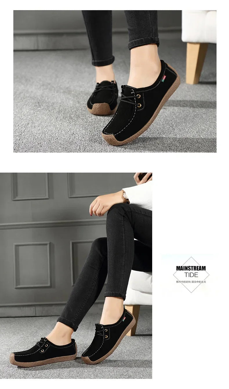 Women Flats Fashion Casual Sneakers  Autumn New Comfortable Female Casual Walking Footwear Fashion Large Size Loafers Shoes