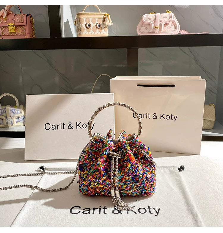 Luxury Designer Colorful Stones Evening Clutch Bag Wedding