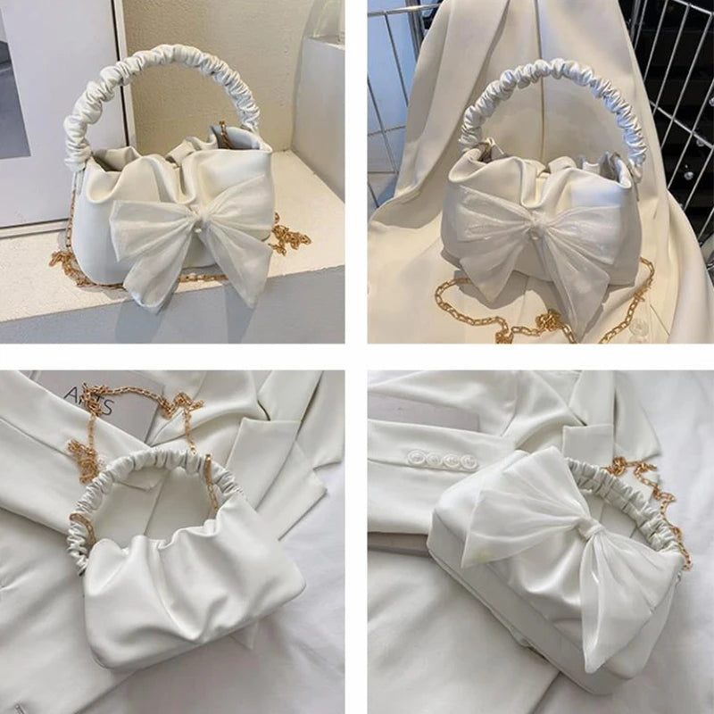 Women BowKnot Handbags Fashion Chain Shoulder Bags Messenger Bags PU Leather Bags
﻿