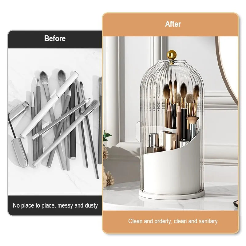 360° Rotating Makeup Brush Organizer