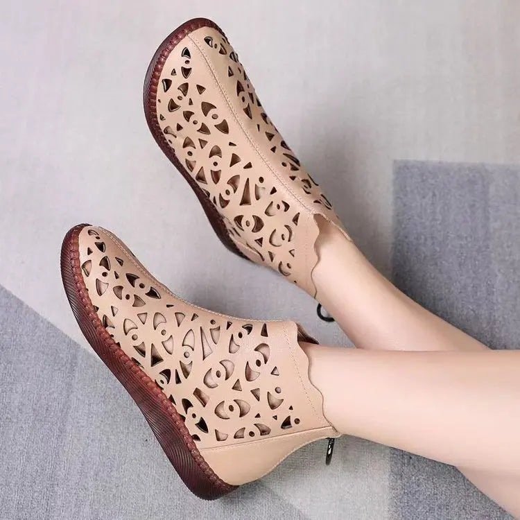 2023Women's Sandals Spring Summer Sandals Women's Breathable Hole Boots Flat Soft Non-slip Comfortable Shoes Sandalias De Mujer