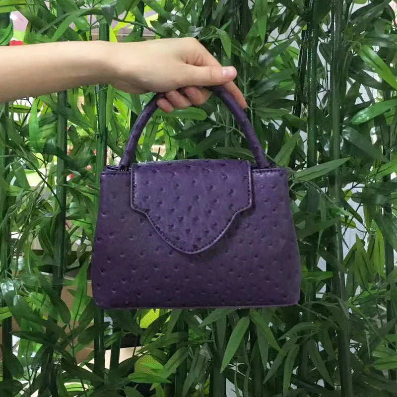 2023 Fashion New Snake Handbag Luxury Brand Design Women Loved Shoulder Tote Bag Ostrich Leather Pouch