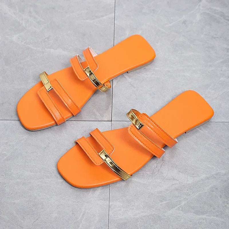 Women Casual Anti-slip Slippers Comfortable Outdoor Sandals Fashion Flat Slippers Elegant Designer Shoes Summer New Slides Women