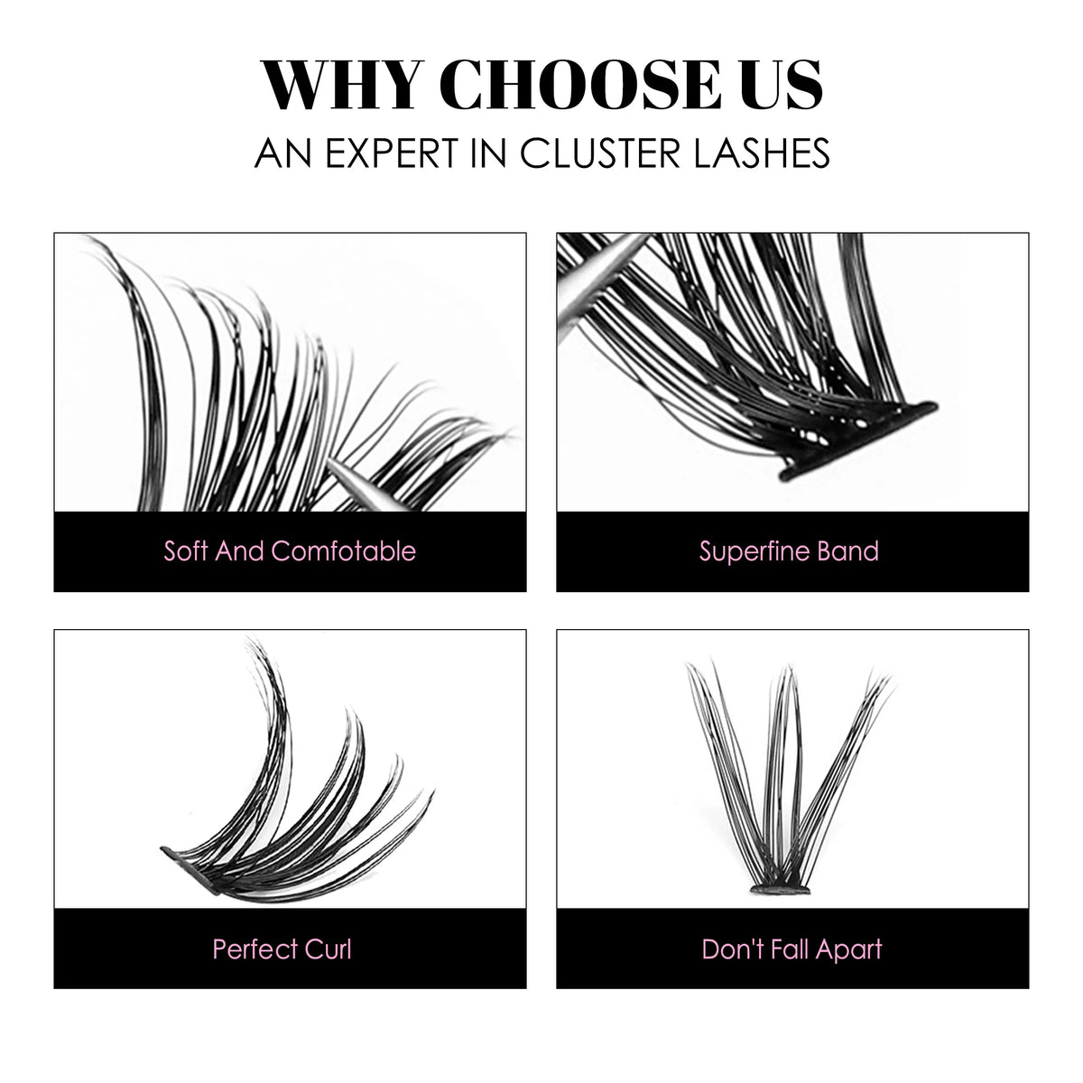 Eyelashes 200 PCS Clusters Lash Bond and Seal Makeup tools DIY Lashes Extension kit for gluing Lashes Gluing Glue Accessories