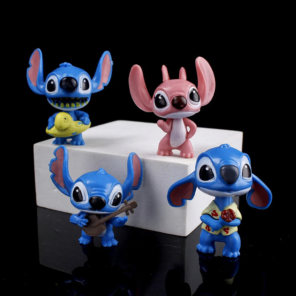 10Pcs/Set Disney Anime Lilo and Stitch figures Toys Lovely Stitch Hand With Scrump Model Decoration Toys