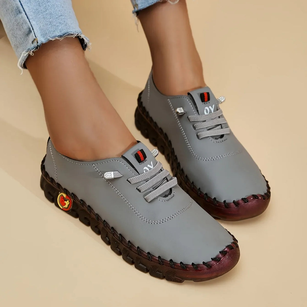 Sneakers Women Shoes Flat Loafers Leather Mom Shoes for Women Comfortable Slip on Soft Casual Platform Shoes Zapatos De Mujer