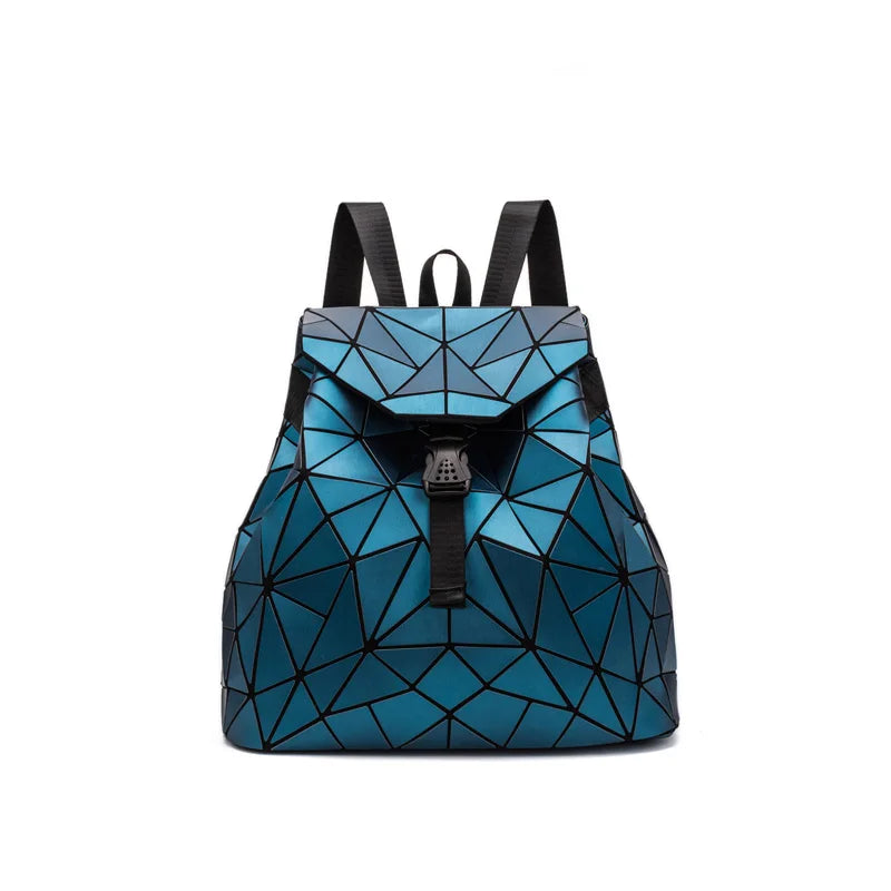 Women Backpack matte Geometric bag Female Backpacks For Teenage Girls Bagpack Drawstring Bag Holographic Backpack