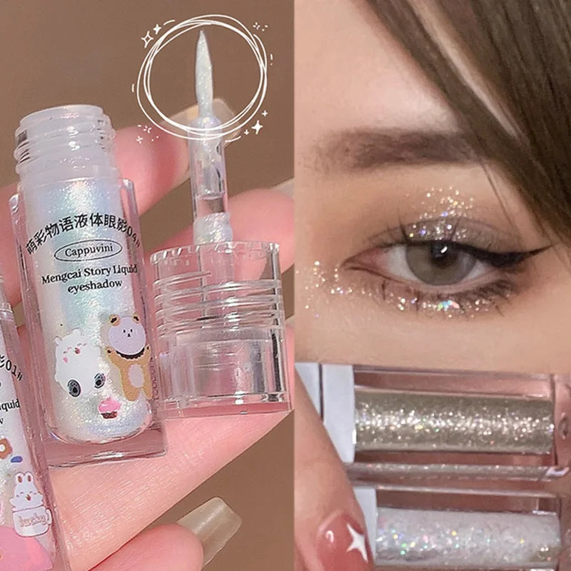 Pearlescent Monochrome Liquid Eyeshadow Waterproof Sequins Diamond Glitter Brighten Lying Silkworm Eyeshadow Makeup Cosmetics