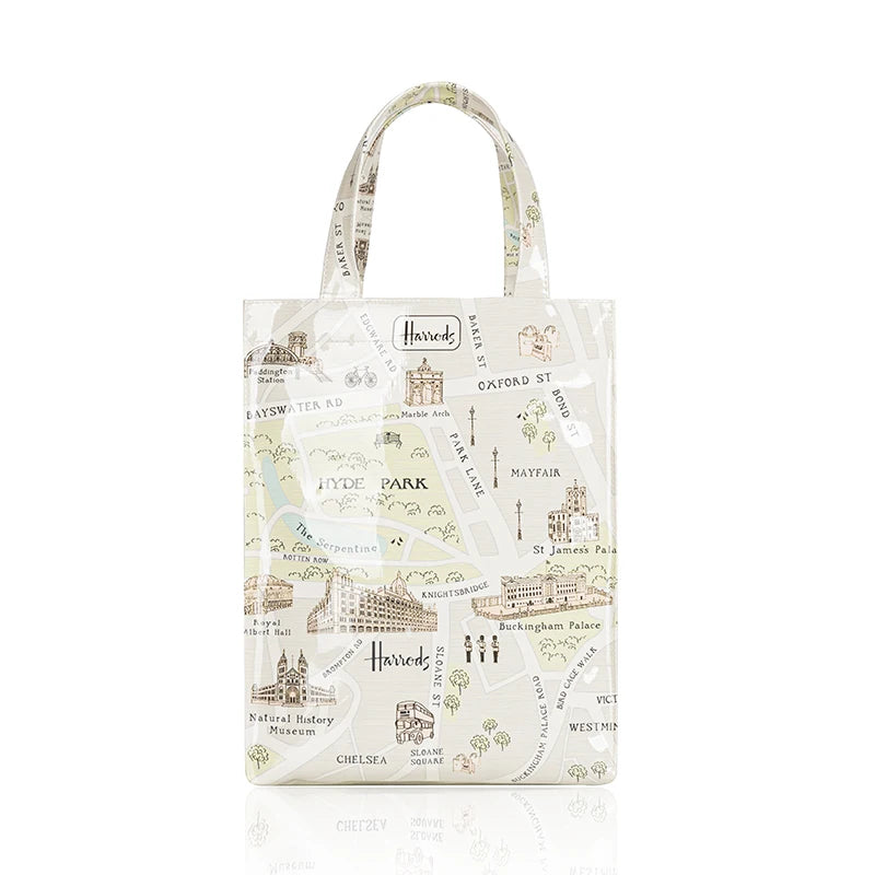 Green Striped PVC Women's Tote