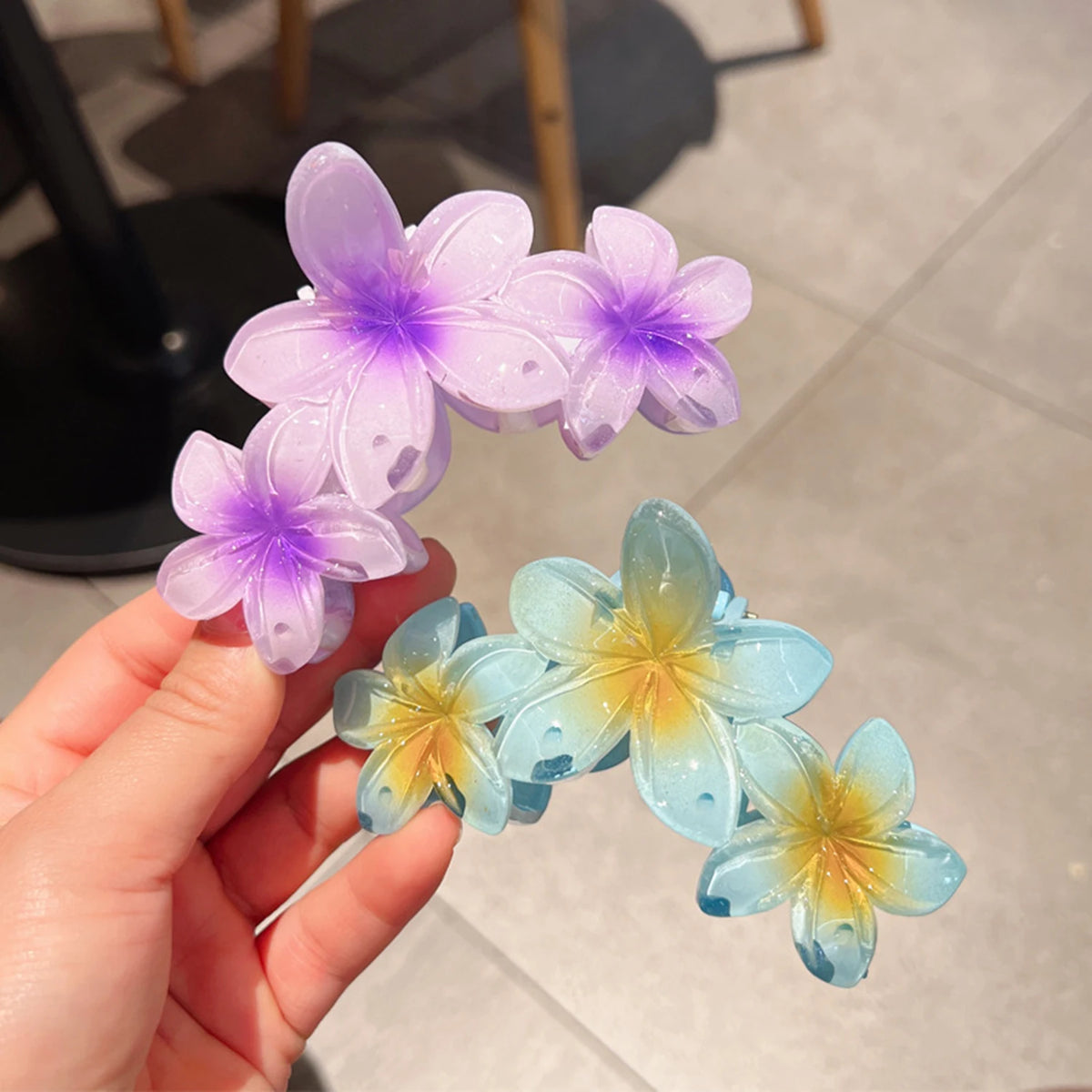 Korea Flower Shape Hair Claw Clips Women Sweet Girls Solid Crab Hair Claws Ponytail Hairpin Barrette Headwear Accessories Cute