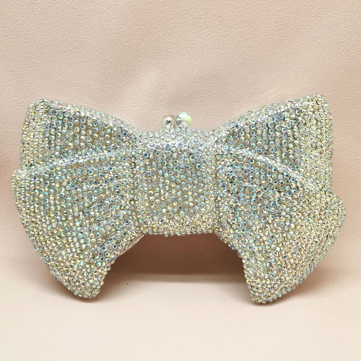 Best Design Bow Shape AB Rhinestone Purse Women Handbag Evening Clutch Bags High Quality Lady Diamond Crystal Party Wedding Bag
