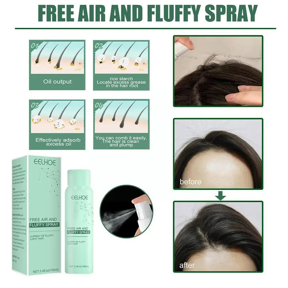 100ml Fluffy Spray Oil Hair Hair Greasy Care Remove No-wash Hair Fluffy Spray Dry Shampoo Hair Volume Mattifying Spraying