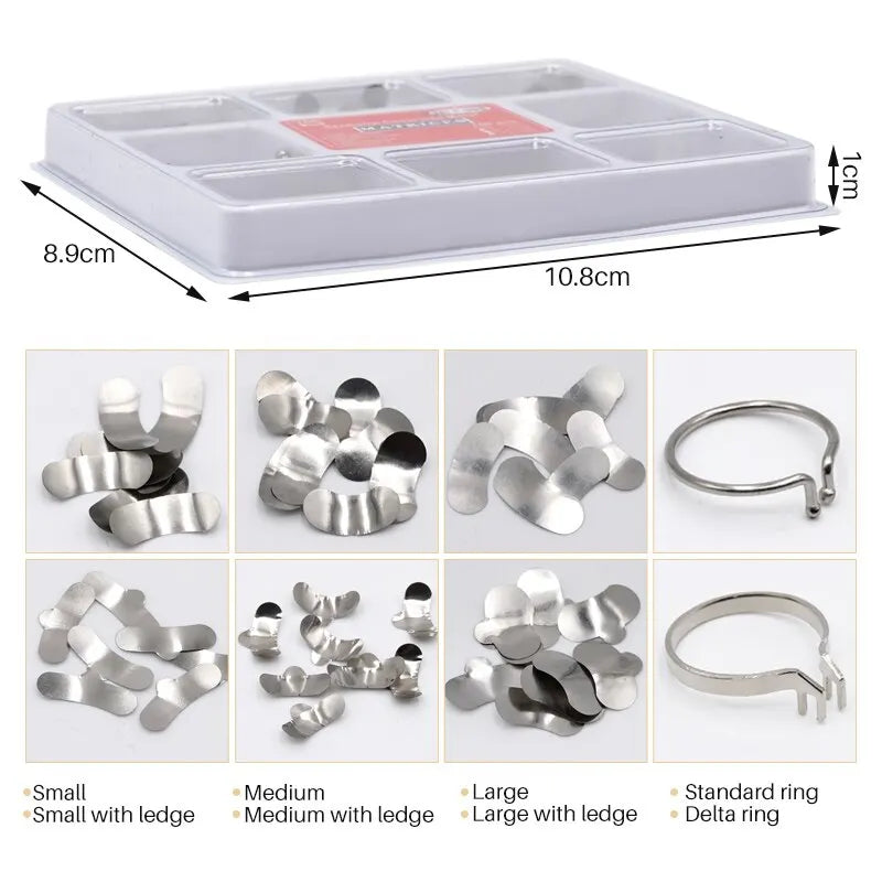 Denspay 100pcs/Box Dental Sectional Matrix System Dental Sectional Matrix Band Resin Clamping/Seperating Ring Dentist Tools