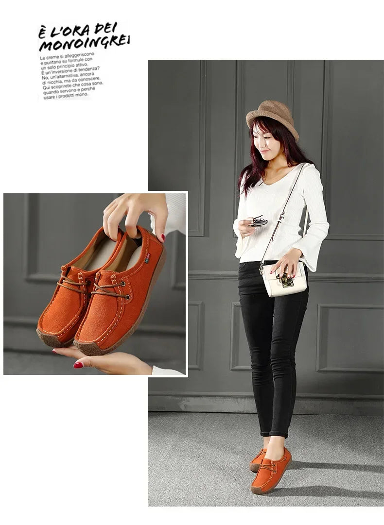 Women Flats Fashion Casual Sneakers  Autumn New Comfortable Female Casual Walking Footwear Fashion Large Size Loafers Shoes