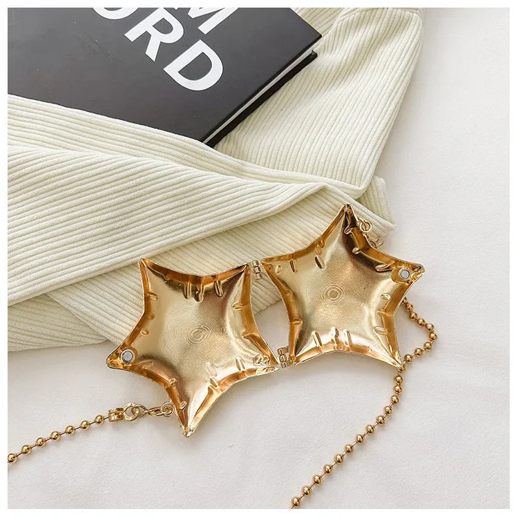 Fashion Metal Mouth Red Bag for Women High Quality Gold Shoulder Bags Designer Hollow Out Crossbody Bag Cute Dinner Bag Handbags