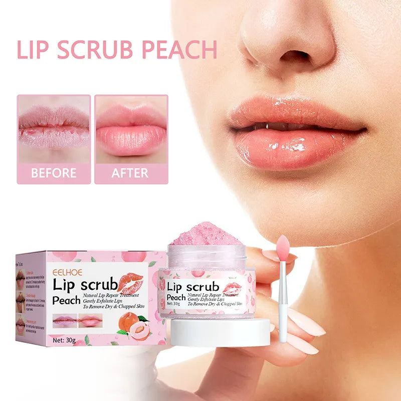 Lip Care Scrub Cream Lip Mask Lip Sleep Mask Night Sleeping Maintenance Moisturizing Lip Gloss Bleach Cream Lip Balm Peach 3g