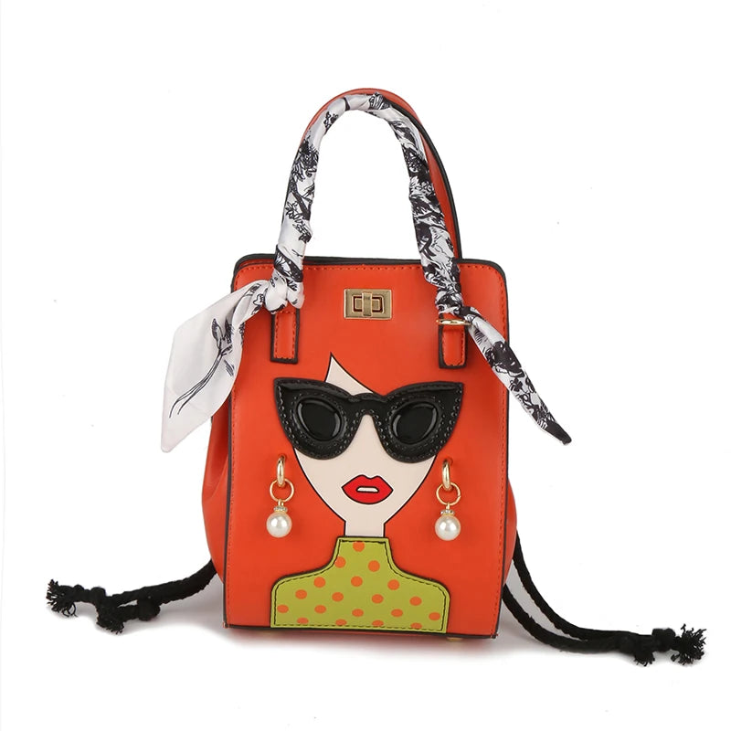 2023 Luxury Brand Hand Bags for Women High Quality PU Shoulder Bag Fashion Glasses Beauty Crossbody Bag Cute Purses and Handbags
