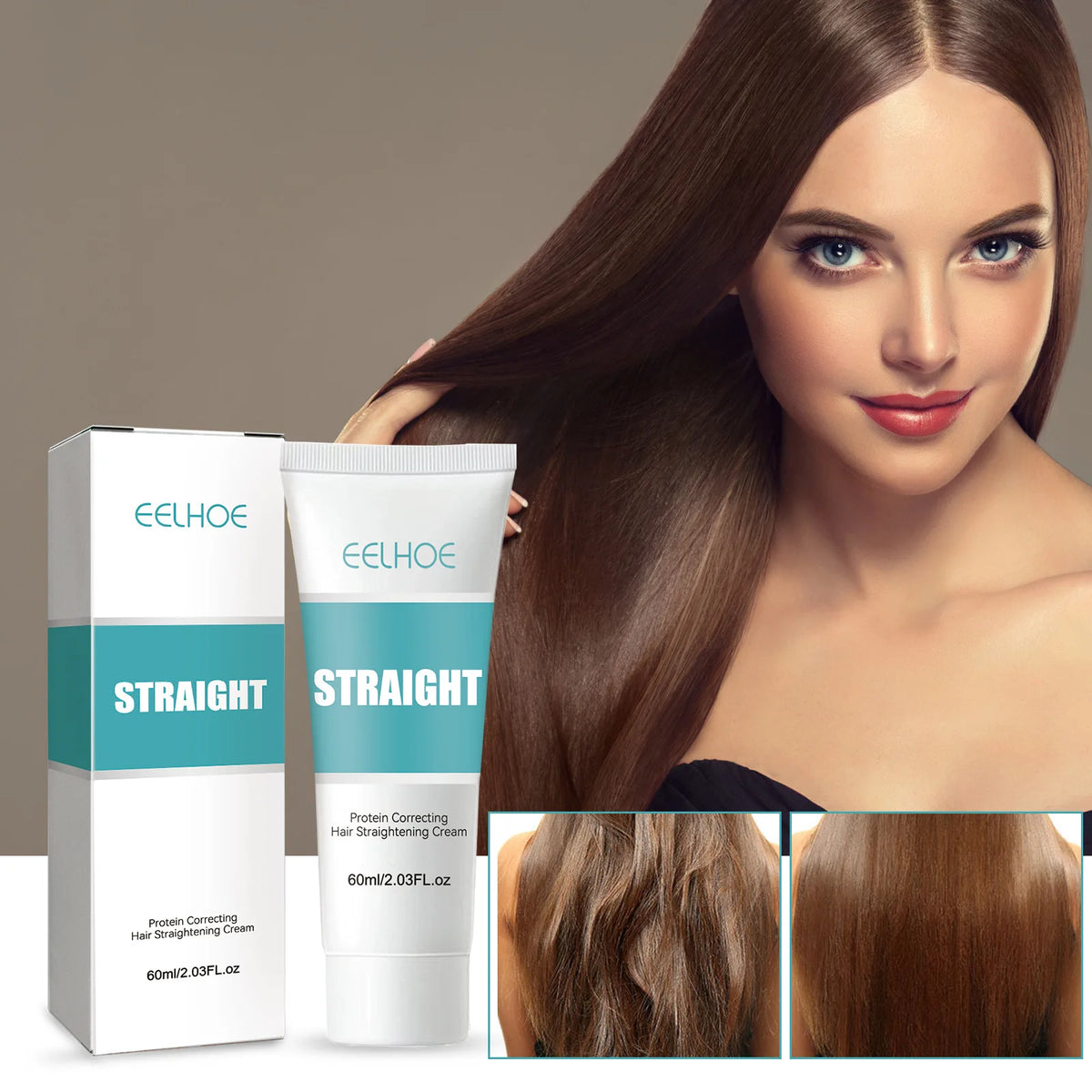 Hair Straightening Cream for Curly Hair Repairs Damage Straight Cream Professional Keratin Protein Straightening Hair Treatment