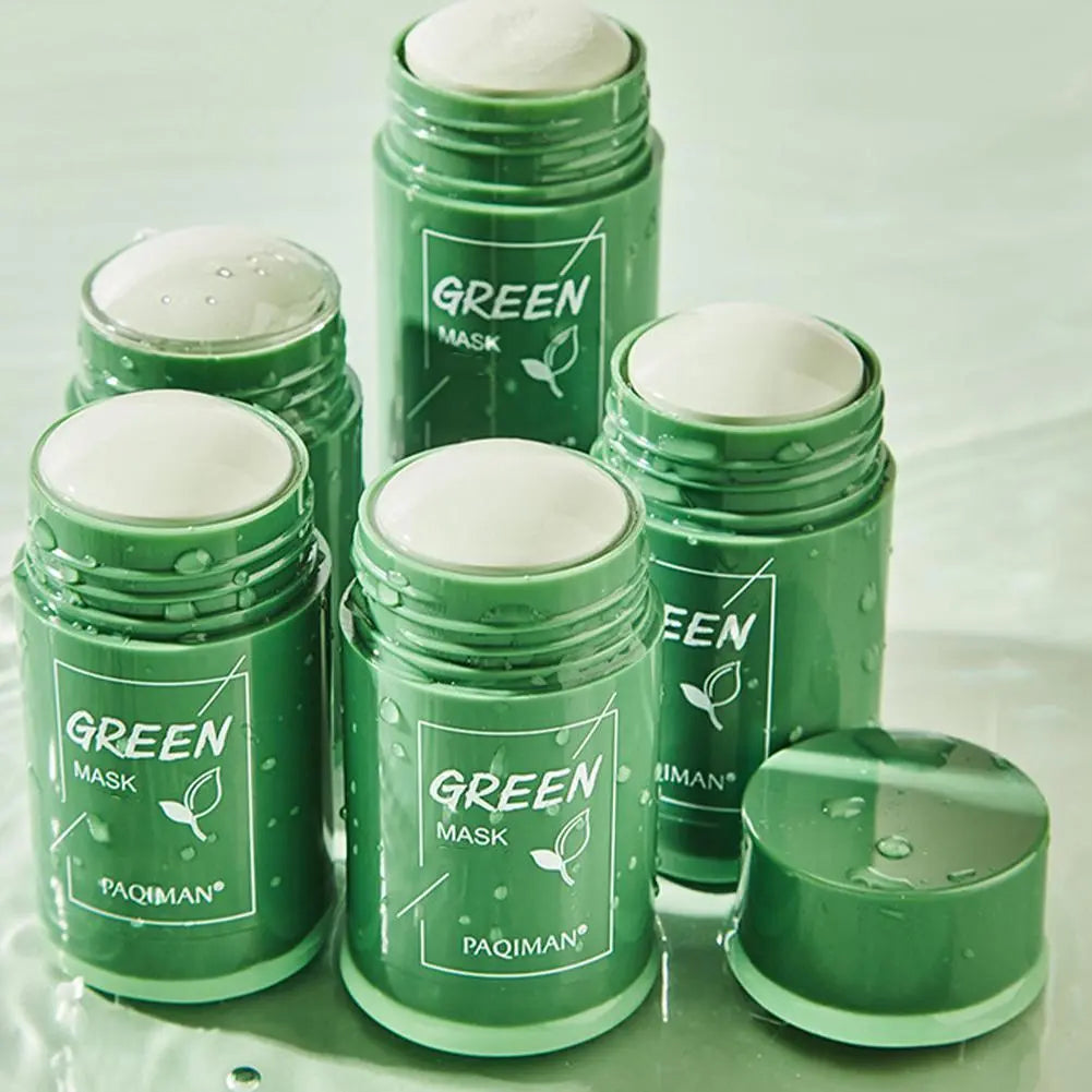 Green Tea Mask Stick Acne Blackhead Removal Deep Cleansing Solid Mask Dispel Acne Blemish Shrink Pores Moisturizing Mask