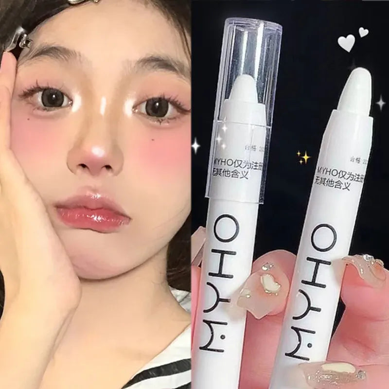 Pearlescent White Lying Silkworm Highlighter Pen Waterproof Pearl Sliver Brighten Eyes Glitter Matte Eyeshadow Stick Face Makeup