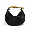 Genuine Horsehide Shoulder Bag Cows Pattern Detachable Strap