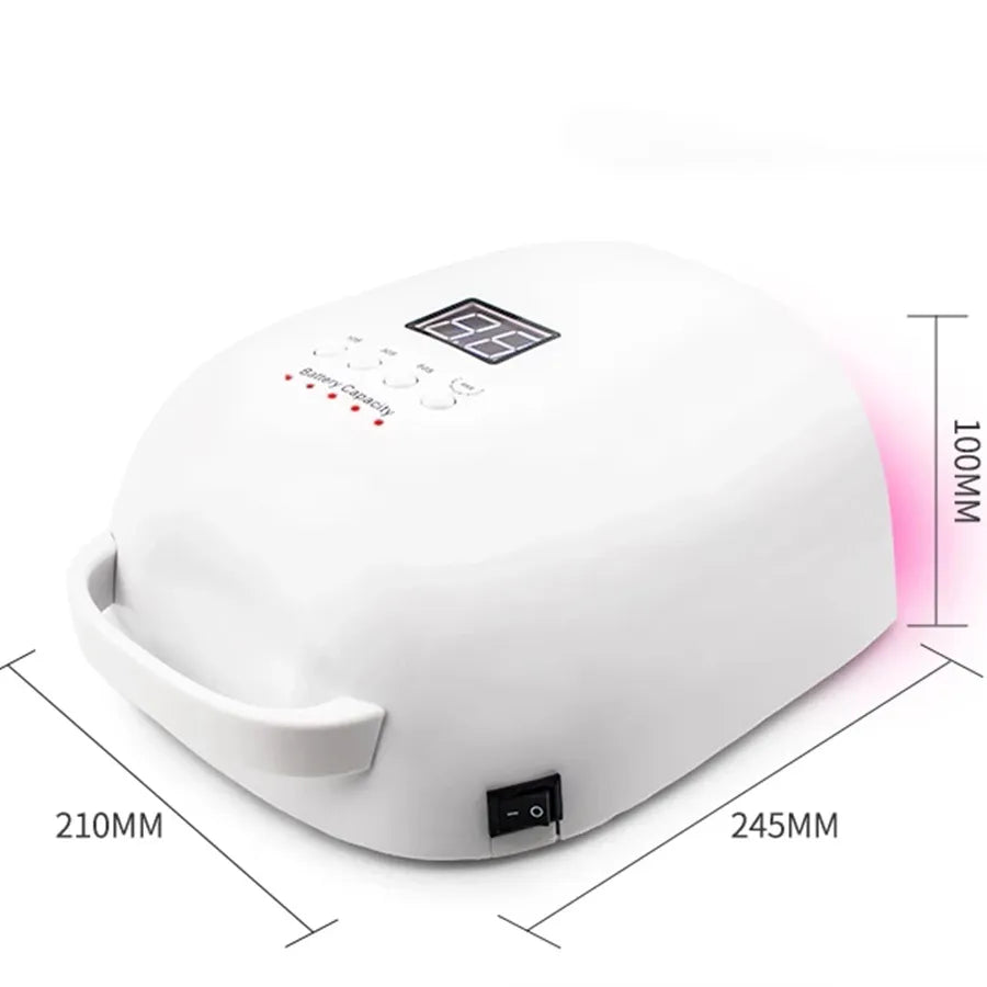 Rechargeable Nail Lamp 86W Wireless Gel Polish Dryer Red Light Manicure Light with Handle Cordless Nail UV LED Lamp