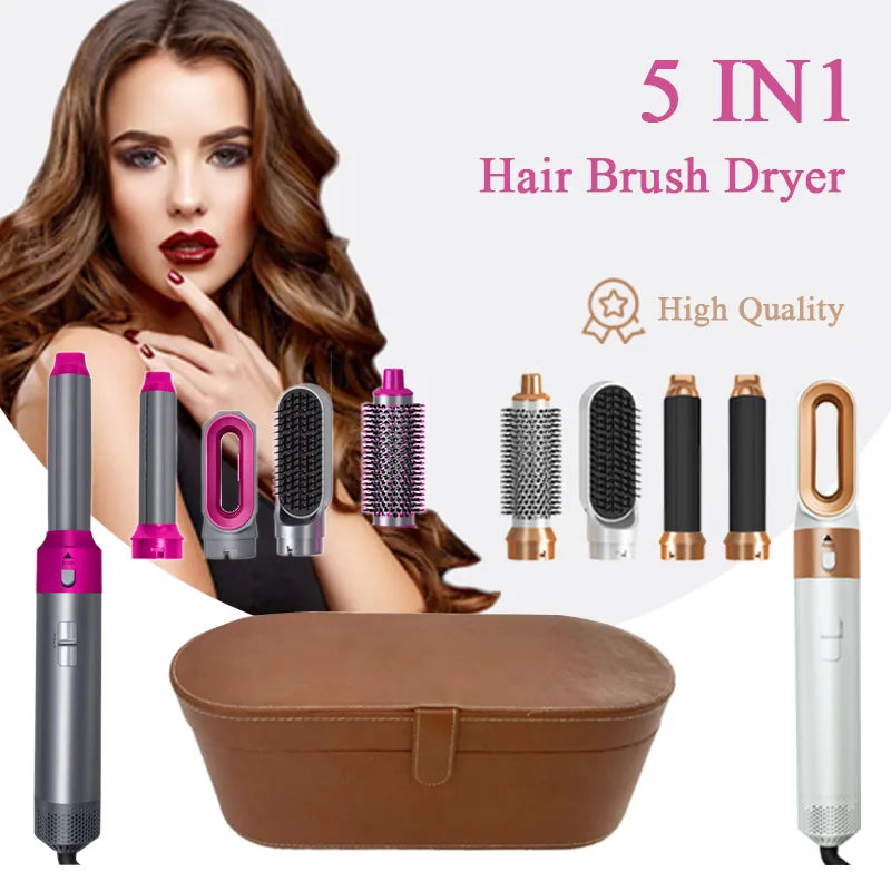 5 in 1 Hair Dryer Hot Comb Set Professional Curling Iron Hair Straightener Styling Tool For Dyson Airwrap Hair Dryer Household