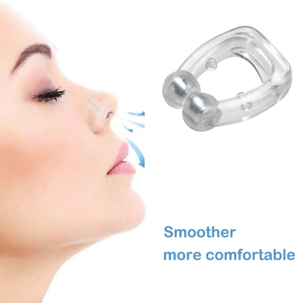 Silicone Magnetic Anti Snore Stop Snoring Nose Clip Sleep Tray Sleeping Aid Apnea Guard Night Device with Case Anti Ronco 1/4PCS