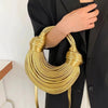 Handbags For Women Handwoven Noodle Bags Rope Knotted Pulled Hobo Silver Evening Clutch