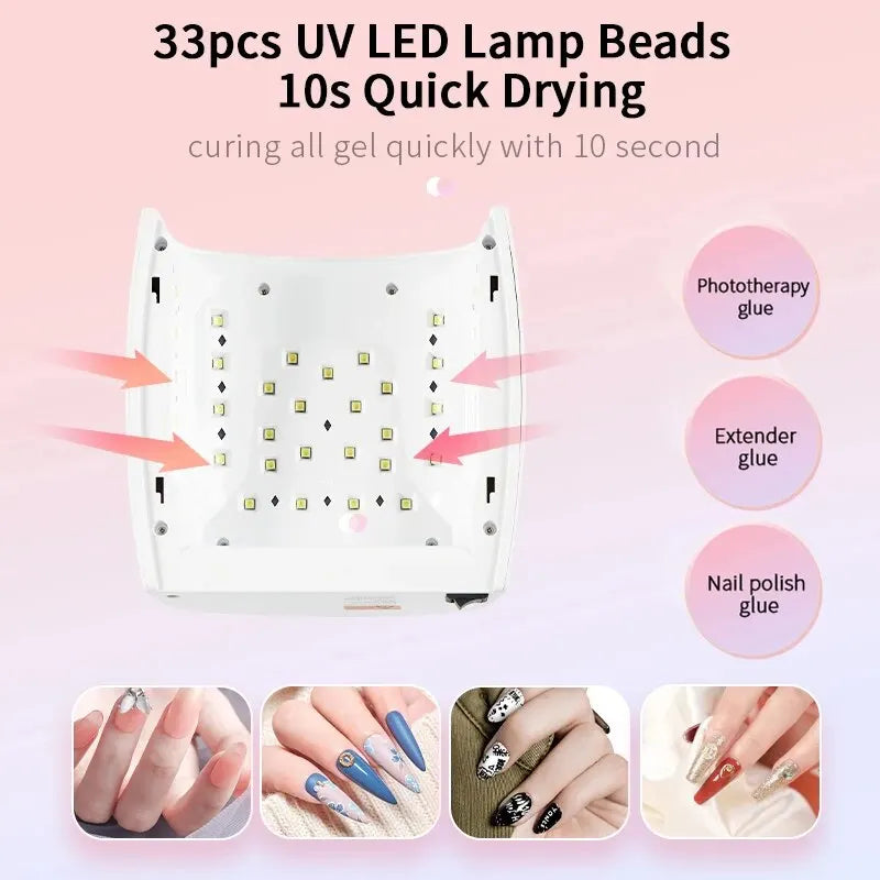 Rechargeable UV LED Nail Lamp 66W Cordless Nail Dryer for Gel Polish Professional Nail Art Manicure Tools for Home and Salon