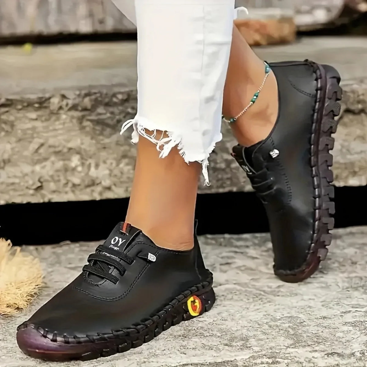 Sneakers Women Shoes Flat Loafers Leather Mom Shoes for Women Comfortable Slip on Soft Casual Platform Shoes Zapatos De Mujer