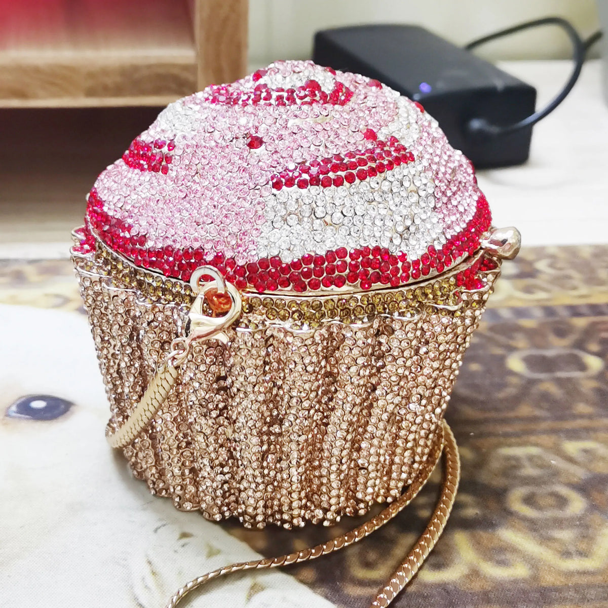 Designer Brand Luxury Crystal Evening Bag Fashion Cupcake Diamond Clutch Soiree Purse Women Wedding Bride Cake Handbags  SC515