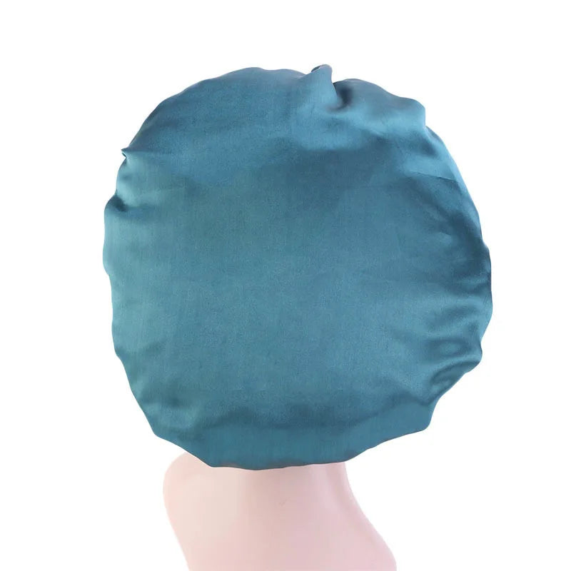 Reversible Satin Bonnet Hair Caps Double Layer Adjust Sleep Night Cap Head Cover Hat For Curly Springy Hair Styling Accessories